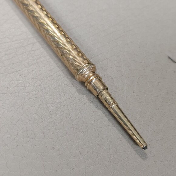 Gold Filled Sliding Propelling Pencil Gold Tone Mechanical Loop Writing Tool - Picture 7 of 10